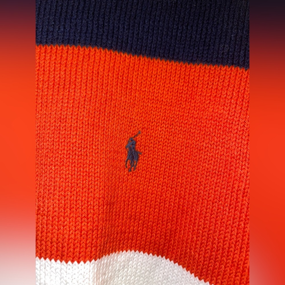 Ralph Lauren Men's Crewneck Sweater - Orange, White, Blue, Green - Picture 2 of 6